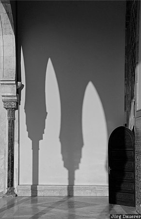 El Hank, Grand Casablanca, Morocco, arch, Atlantic ocean, black and white, Casablanca, Marokko
