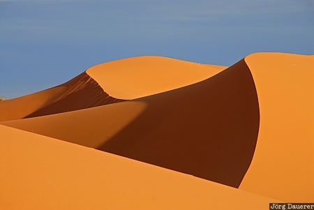 Erg Chebbi Adrouine, Meknès-Tafilalet, Morocco, blue sky, clouds, Erg Chebbi, evening light, Marokko