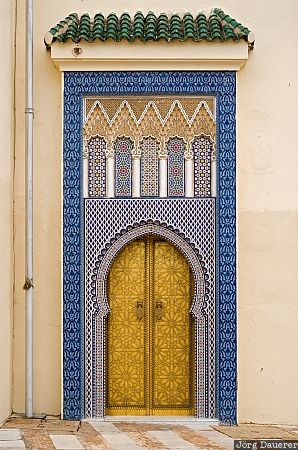 door, F&egrave;s, F&egrave;s-Boulemane, gate, gold, Morocco, ornamented