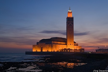 El Hank, Grand Casablanca, Morocco, Atlantic ocean, blue hour, Casablanca, coast