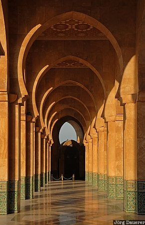 Hassan II Mosque Hassan II Mosque, El Hank, Grand Casablanca, Morocco, arch, Atlantic ocean, Casablanca, coast, column, detail