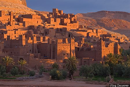 A&iuml;t Ben Haddou, High Atlas, Ksar, morning light, Morocco, mountains, Ounila River