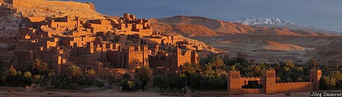 A&iuml;t Ben Haddou, Morocco, Souss-Massa-Dr&acirc;a, A&iuml;t Benhaddou, High Atlas, Ksar, morning light, Marokko