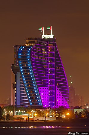 ARE, Dubai, Dubayy, UAE, Um Suqaim Second, United Arab Emirates, blue hour