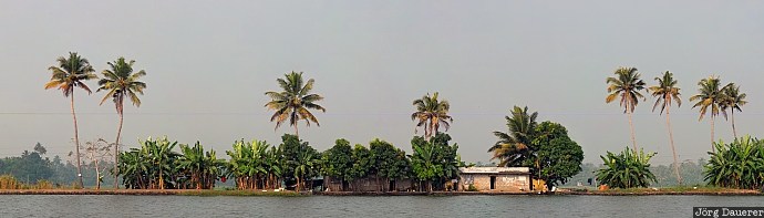 Alappuzha, Alleppey, backwaters, hut, India, State of Kerala, water