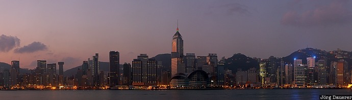 Kowloon, Hong Kong, Victoria Peak, Skyline, sunrise, sun, harbor, China