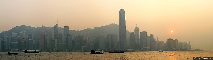 Hong Kong sunset Kowloon, Hong Kong, Victoria Peak, Skyline, evening, sunset, soft light, China