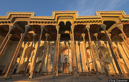 Buchara, UZB, Uzbekistan, Bolo Haouz Mosque, morning light, Mosque, silk road