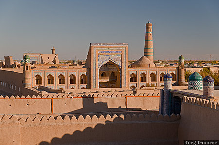 Xiva Provinz Xorazm, UZB, Uzbekistan, Xiva, blue sky, chiwa, evening light