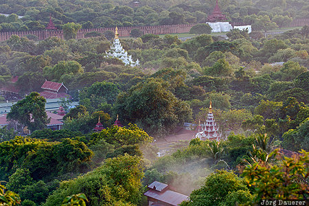 Mandalay, MMR, Myanmar, Burma, fog, green, Mandalay Hill, Mandalay Region