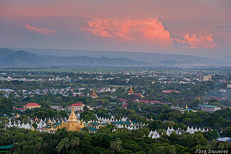 Mandalay, MMR, Myanmar, Burma, evening light, green, Kuthodaw-Pagoda, Mandalay Region