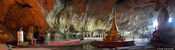 Buddha statue, burma, gold, Hpa-An, Kayin State, MMR, Myanmar