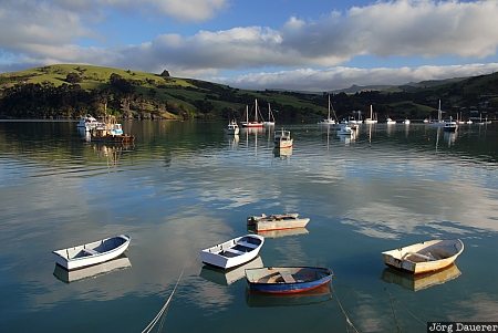 Boats near Akaroa Akaroa, New Zealand, Akaroa Harbour, banks peninsula, beach, boats, Canterbury, Neuseeland