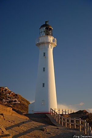 Castle Point, New Zealand, Tinui, blue sky, cliffs, coast, lighthouse