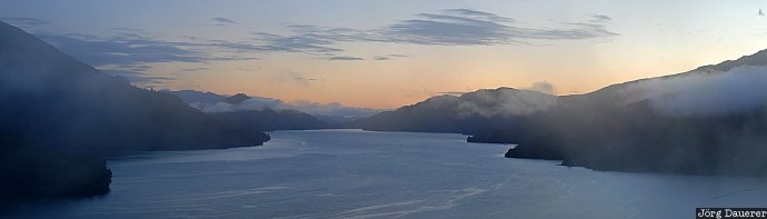 New Zealand, Marlborough, Havelock, south island, coast, coastline, fog, Neuseeland