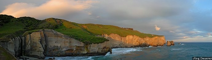 Tunnel Beach New Zealand, Otago, Saint Clair, beach, clouds, coast, pacific ocean, Neuseeland