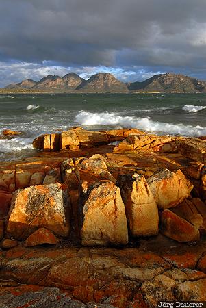 coast, tasman sea, sea, rocks, rock, evening light, The Hazards, Australia, Tasmania, Australien, Down Under, Tasmanien