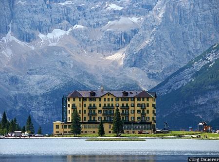 Italy, Belluno, Misurina di Auronzo, Dolomite Alps, lake, mountain, reflexion, Italien, Italia