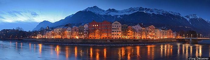 Austria, AUT, blue hour, buildings, evening light, houses, inn river, &Ouml;sterreich, Oesterreich