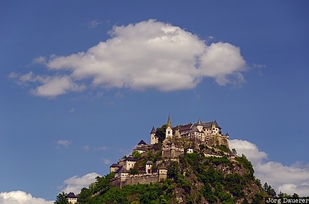 Austria, AUT, blue sky, Carinthia, castle, cloud, Hochosterwitz, &Ouml;sterreich, Oesterreich