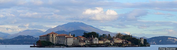 blue sky, Borromean Islands, clouds, evening light, Isola Bella, ITA, Italy, Italien, Italia