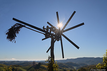 Austria, AUT, back-lit, bird scarer, blue sky, Glanz an der Weinstra&szlig;e, Klapotetz, Styria, &Ouml;sterreich, Steiermark, Glanz an der Weinstrasse, Oesterreich