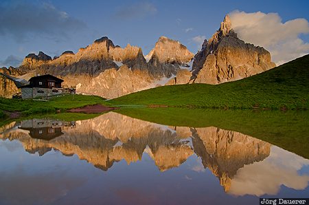 Pale di San Martino ITA, Italy, Passo Rolle, Trentino-Alto Adige, dolomites, evening light, green, Italien, Italia