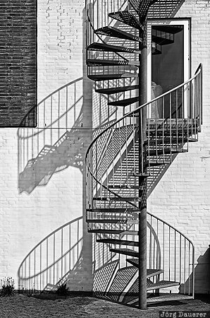 Denmark, DNK, Hirtshals, North Denmark, black and white, facade, Jutland, D&auml;nemark, Daenemark