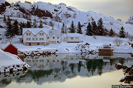 arctic circle, Austv&aring;g&oslash;y, houses, lofoten, Lofoten archipelago, pond, reflexion, Norway, Nordland, Norwegen, Norge
