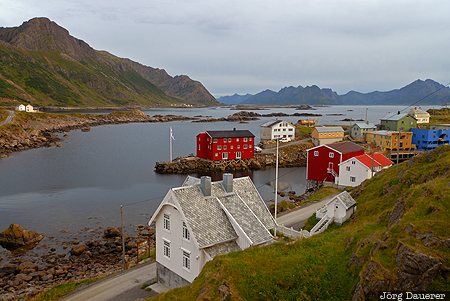 archipelago, buildings, colorful, houses, Lang&oslash;ya, Nordland, Norway, Norwegen, Norge