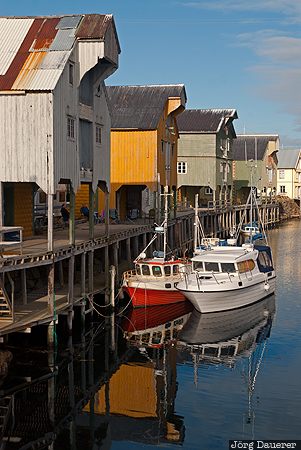 Nyksund archipelago, blue sky, buildings, colorful, houses, Langøya, Nordland, Norway, Norwegen, Norge