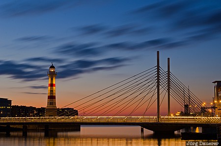 Malm&ouml;, SWE, Sweden, blue hour, bridge, clouds, evening light, Skane l&auml;n, Skane laen, Malmoe