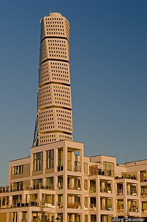 Malm&ouml;, Ribersborg, SWE, Sweden, apartment buildings, blue sky, evening light, Skane l&auml;n, Skane laen, Malmoe