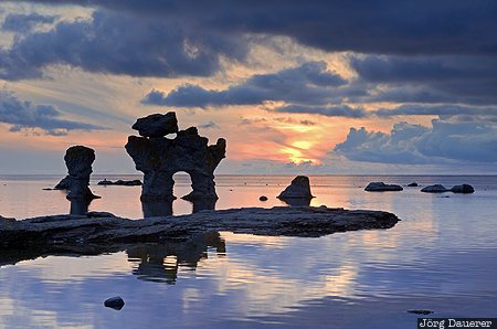 F&aring;r&ouml;, Gamla Hamn, SWE, silhouette, Sweden, Baltic sea, beach