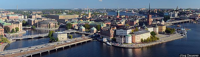 bridges, city hall, reflexion, Riddarholmen, skyline, Stadshuset, Stockholm, Sweden