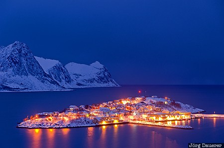 Fjordgard, NOR, Norway, Tofta, Troms, blue hour, evening light, Norwegen, Norge