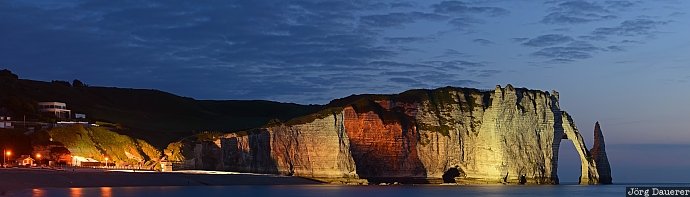 &Eacute;tretat, FRA, France, Haute-Normandie, Aiguille, blue hour, chalk, Frankreich