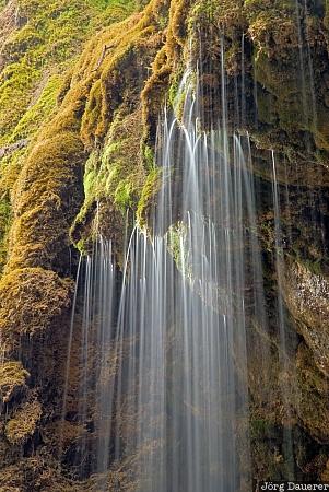 Schleierfälle Bad Bayersoien, Bavaria, Germany, Kreut, flowing water, moss, mossy rocks, Saulgrub, Deutschland, Bayern