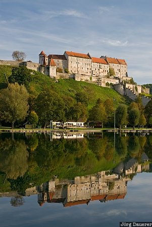 Burghausen, Germany, blue sky, castle, clouds, green, Upper Bavaria, Bavaria, Deutschland, Bayern