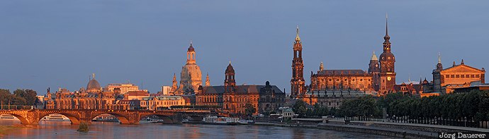 DEU, Dresden, Dresden Friedrichstadt, elbe, evening light, Germany, Marienbr&uuml;cke, Saxony, Deutschland, Sachsen