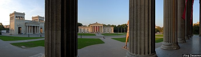 K&ouml;nigsplatz, Maxvorstadt, Glyptothek, Propyl&auml;en, Staatliche Antikensammlung, Leo von Klenze, Museum, Germany, Bavaria, Munich, Deutschland, Bayern, M&uuml;nchen, Muenchen
