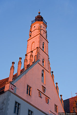 Bavaria, DEU, Germany, Rothenburg ob der Tauber, blue sky, evening light, middle franconia, Deutschland, Bayern