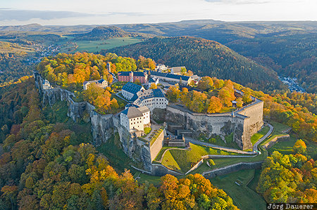 autumn, castle, DEU, elbe Sandstone Mountains, evening light, Festung K&ouml;nigstein, Germany, Saxony, K&ouml;nigstein, Deutschland, Sachsen, Koenigstein