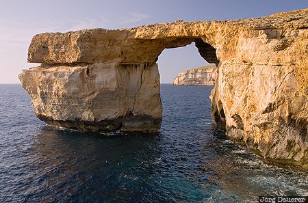 Malta, San Lawrenz, azure window, Game of Thrones, beach, coast, evening light, Gozo