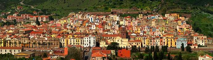Bosa, city, castle, houses, coloful, maze, Sardinia, Italy, Italien, Italia, Sardinien, Sardegna