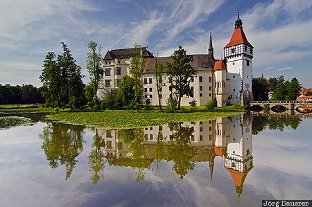 Blatná Water Castle Blatná, CZE, Czech Republic, Blatná Water Castle, blue sky, castle, clouds, South Bohemia, Tschechien, Südböhmen, Jihoceský kraj, Suedboehmen, Jihocesky kraj