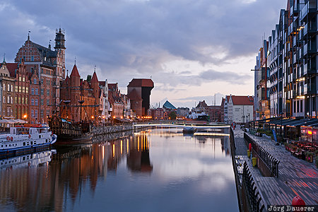 POL, Poland, Pomerania, Gdansk, blue hour, Danzig, morning light