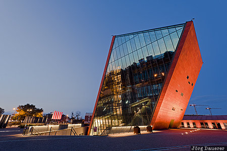 Museum of the Second World War Gdansk, Danzig, POL, Poland, Pomerania, blue hour, evening light