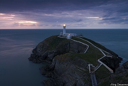 Anglesey, coast, dark clouds, evening light, Holyhead, Irish Sea, lighthouse, United Kingdom, Wales, Gro&szlig;britannien, Vereinigtes K&ouml;nigreich, Grossbritannien, Vereinigtes Koenigreich