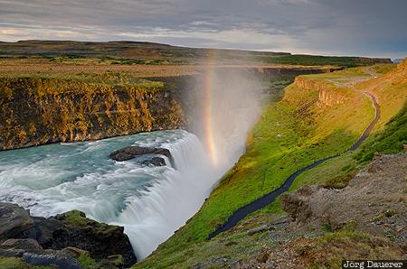 ISL, Iceland, Su&eth;urland, Tungufell, green, Gullfoss, Hv&iacute;t&aacute;, Sudurland